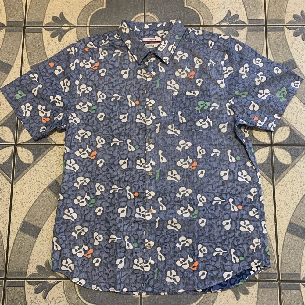 NWT Nixon Puonos Hawaiian Button Down Shirt Sz XXL - Picture 1 of 4